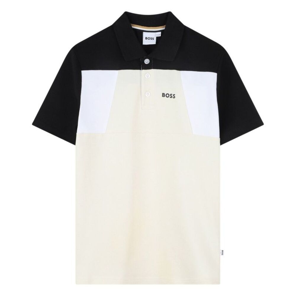 Boss Childrens/Kids Colour Block Polo Shirt / Vanilla